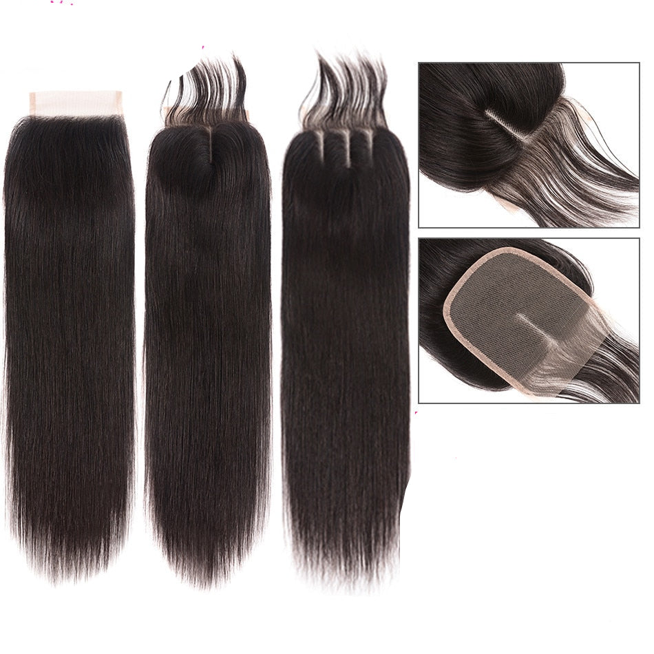 Women's Brazilian Straight Hair Bundle with Closure